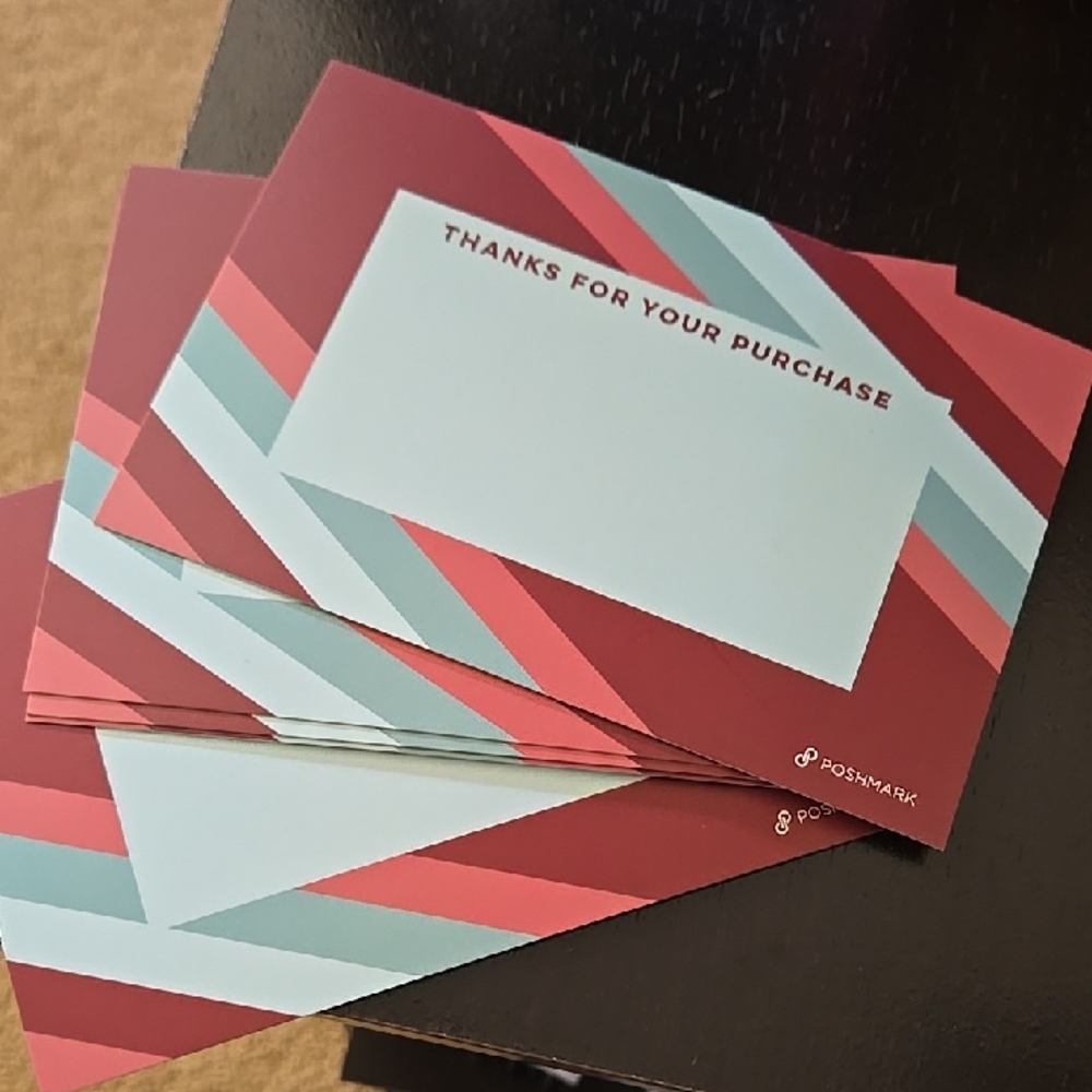 Poshmark 5 Count Thank You Cards Swag Merch Postcard Size Office